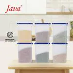 Buy JAVA - 2000 ml Plastic Grocery Container (Pack of 6, Blue) Online ...
