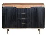 INDIAN HUB Wooden Iron Sideboard Cabinet for Living Room, Side Board with 4 Drawers & 2 Doors Cabinet Storage for Dining, Drawing and Home Office Size- H/W/D: 85x120x40cm