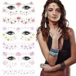 Maycreate Multicolor Flower Face Temporary Tattoo Stickers - Azxo2-15Nfys7