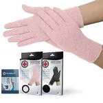 DOCTOR ARTHRITIS Doctor Developed Full Fingered Arthritis Compression Gloves (Pink) and Doctor Written Handbook - Soft with Mild Compression, for Arthritis, Raynauds Disease & Carpal Tunnel