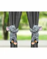 Tickles Polyester Elephant Soft Toy Curtain Tiebacks Holder Clip 30 cm (Pack of 2)