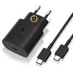 IARYZ Original OriginaI 25-Watt Type C Fast Charger Compatible for Samsung S21 FE (Adapter & Cable (Black)