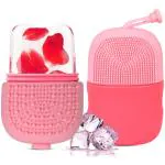 JOGI ENTERPRISE Pink Silicone Scrubber Ice Cube Roller For Face Skin Care Ice Roller