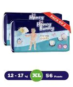 Honey Bunny Extra Large (XL) Size - 28 diapers| Pack of 2 | (12-17-kgs) with Wetness Indicator, Silky Soft - Bubble sheet| (12-17-kgs) with Wetness Indicator, Silky Soft - Bubble sheet
