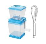 BLUE WONDER Vegetables Plastic Onion Chopper With Stainless Steel Whisk ,Steel Egg Beater and (Multicolour, Pack of 2)