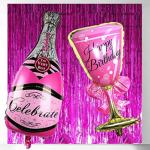 Grand Shop Multicolor Rubber Bottle, Glass Foil Balloon, Fringe Curtain