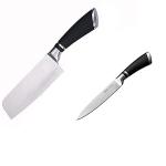 YELONA Stainless Steel Japanese Kitchen Knife with Black Handle Best Choice for Home Kitchen and Restaurant with Hollow Knife 9,11 inches (Silver with Black Handle, Set of 2)