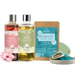 Nat Habit Body & Hair Care Combo for Maintaining Healthy Skin & Hair -Hibiscus Amla ,Olive Almond Vit-E Summer Hair Oil,100ml for Accelerated Hair Growth,Cedar Lift Foot Salt & Original Pumice Foot Rub for Prime Radiance & Daily Care