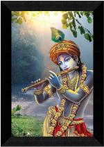 SAF Acrylic Krishna Premium Acrylic 14 inch x 20 inch Painting (With Frame)