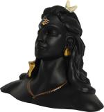 Navyaksh- VALUE CRAFTS Handcrafted Adiyogi Shiva God Idols Statue for car dashboard Decorative Showpiece - 12 cm (Polyresin, Black)