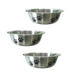 Emily pets Dog Bowl Stainless Steel Anti Skid Dog Bowl (Medium, Pack of 3)