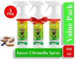 Shinelay Insect Citronella Spray for home 500ml (Pack of 3)| Ant, Cockroach, Rat, Lizard, Bed Bugs, Spider ALL IN ONE Spray | 100% Natural | Easy to Use | Non Toxic