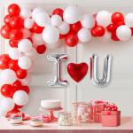 SPECIALYOU.IN 25th anniversary decoration items | romantic decoration for bedroom | i love you foil balloons | red & white balloons for decoration | valentines day | anniversary decoration items - 45pcs