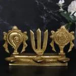 ARTVARKO Washable Tirupati Balaji Shankha Tilak Padma Padmanabha Swami Vishnu Symbol Oil Lamp - 8 inch