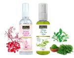 Nature-Q 100% Steam Distilled Rose Water - 100 ml &Face Toner Mist With Morinaga & Green Tea (100ml) For Skin.