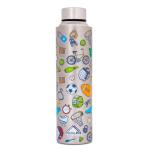 Home-Pro - Sports Fun UV Printing & 3D Embossed Water Bottle, Stainless Steel Bottle Wide Mouth, Leak Proof | Single Walled Suitable for Both Indoor & Outdoor 1000ML Capacity Set of 1