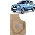 Kingsway 4.5D 5D Car Floor Foot Tray Mats for Maruti Suzuki Alto 800 2012 Onwards Model, Beige Color, Top Notch PVC, Complete Set of 3 Piece