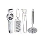 DreamBasket Stainless Steel Lemon Squeezer & Grater & Pakkad & Potato Masher for Kitchen