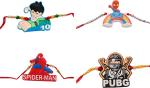 Kavim Kids RAKHI 23434 Plastic (PVC) Rakhi Set (BEN 10,SuperMan,Spider Man, Pubg soft rubber Kids Rakhi 4 set)