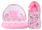 Toddylon New Born Baby Bedding Set Mosquito Net Bed & Sleeping Bag Combo for 0-6 Months Baby Boy's & Baby Girl's