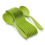 VENIK Fancy Spoons Set of 10 Units, Plastic Spoons, Colorful Spoons-Green color