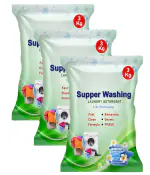 Sticky Detergent Powder | 3 kg Pack | Laundry Detergent For Bright and Dazzling White Clothes | Machine & Bucket Wash (Green) (PO-3)