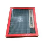PARKER VECTOR METALLIX BLACK ROLLER BALL PEN WITH A5 HOUNDSTOOTH PRINT NOTEBOOK