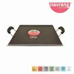 Navrang Non Stick Non Induction Aluminium Square Black Hammer Tone Patri Tawa 330 mm