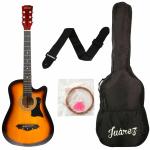 G & F Juarez Lindenwood Acoustic Guitar Kit, 38 Inches Cutaway, 38C With Bag, Strings, Pick And Strap, 3TS Sunburst