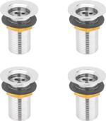 Cossimo Silver Steel Waste Coupling For Wash Basin Drain Outlet With Chrome Finished Health Faucet Centerset Installation Type (Pack Of 4)