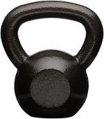Korbax Fitness Black Powder Coated Solid Cast Iron Kettlebell Weights