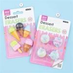 WINGS CREATIONS Erasers for Girls Stationery Set Gift Pack Birthday Gift for Kids Party Favours, 2 Pack, Cupcakes and Ice Cream Return Gift 9-Piece Set of Food and Dessert Erasers