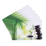 Dakshya Industries Printed PVC Rectangle Shape Placemats Cutwork Geometric Design for Kitchen, Restaurant, Dressing Table Mats, Drawer Mat and Dining Table Mats Pack Of 6 - Green