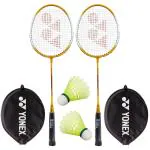 Yonex Two Badminton Racquets And Two Pieces Shuttlecock - One Size