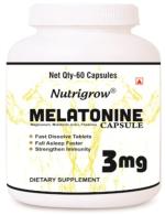 NUTRIGROW Melatonine Capsule (Pack of 1, 60 Capsules)/Supports Relaxation/Improves Sleep (60 Capsules)
