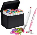 Wynhard Alcohol Markers Art Markers Set Drawing Markers Colour Markers Dual Tip Brush Pens & Chisel Alcohol Based Art Markers for Kids, Adults Coloring Twin Markers Set 60 Pcs