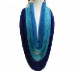 JAYA VISION ENTERPRISES Multiline blue shade Glass seed beads long Necklace-tg37