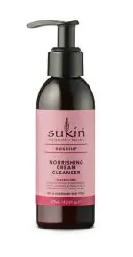 Sukin Australian Natural Rosehip Nourishing Cream Cleanser | Gentle Hydrating Facial Cleanser for Makeup Removal | Organic Skincare for Sensitive Skin | Moisturizing Australian Skincare Routine | 125Ml