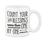 Mug Morning Blessing Mug Count Your Blessings Mug Blessings Coffee Ceramic Mug 325ml (White)