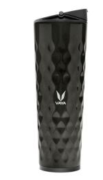 VAYA DRYNK Thermos Black Stainless Steel Water Bottle with Lid 600 ml
