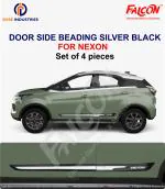 FALCON CAR DOOR SIDE BEADING IN BLACK & SILVER CHROME FOR NEXON