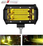 AllExtreme EX7IY1P 7 Inch CREE Led Fog Light 24 LED Waterproof Cube Pod Spot Lamp with Mounting Brackets for Cars and Motorcycle (72W, Yellow Light, 1 PC)