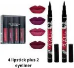 Hot Beauty Sensational Liquid Matte Lipsticks Plus 2pcs long lasting Eyeliner penci (3 Items in the set)