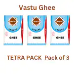 Vastu Buffalo Desi Ghee, Pure Ghee, Agmark Special Grade, Immunity Booster 1liter Tetra Pack (Pack of 3)