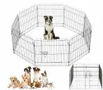 Despacito Dog Fence 6 Panel Foldable Metal Pet Exercise Fence with Gate - 60 * 60 * 33 inch inch Playpen Suitable for Rabbit, Cats & Small Breeds Upto 23Inch Tall (SMALL)