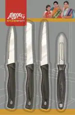 Anjali 4 Pc Knives set 1 no's Blister Pk - 3 knives & 1 Peeler