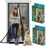 FIMTOWN Magic Mesh Magnetic Mosquito Screen Door Net Curtain with Magnets Reinforced Polyester Mesh Curtain Back Door Mesh with Full Frame Hook & Loop