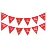 Festiko Team RCB Pennant Banners (Set of 13 Pcs), Ipl Theme Pennat/Flag/Bunting Banner, Cricket Party Props, Ipl party supplies, Ipl Theme Decorations