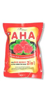 Hani Po PSL AHA RED BERRY ALPHA ARBUTIN 2 IN 1 SOAP 80G -PACK OF 1 - THAILAND