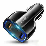 pTron Bullet Pro 36W PD Quick Car Charger with 3 Output Ports (Black)